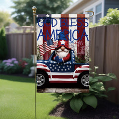 Back view of Starlit Patio God Bless America Garden Flag