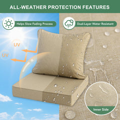 Back view of Summsun Outdoor Chair Cushion with ties