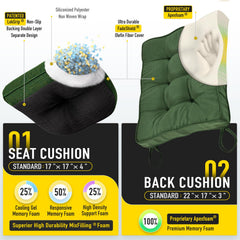 Back view of SUNROX Memory Foam rocking chair back cushion