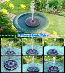 Back view of SZMP Solar Fountain showing solar panel