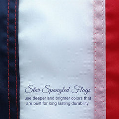 Back view of the American Flag 6x10 showing sewn stripes