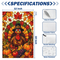 Back view of the double-sided Thanksgiving Garden Flag by DZGlobal
