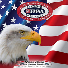 Back view of the Grace Alley American Flag showing the stitching details