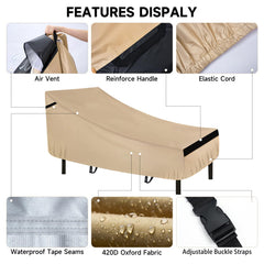 Back view of the NEVERLAND Lounge Chair Cover showing adjustable buckles