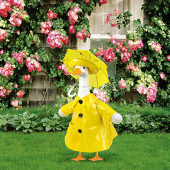 Back view of the Shilkare goose outfit with umbrella