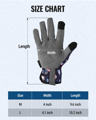 Back view of the WORKPRO Floral Garden Gloves