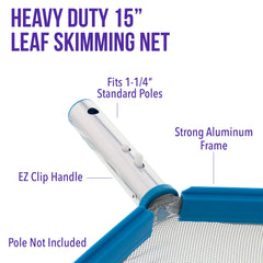 Back view of U.S. Pool Supply 15" Pool Leaf Skimmer Net