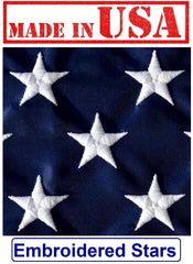 Back view of US Flag Factory 3x5 FT American Flag showing stitching