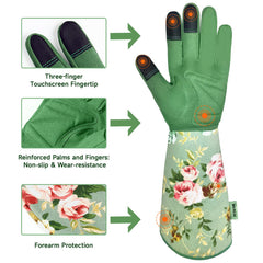 Back view of WANCHI Gardening Gloves with breathable canvas material