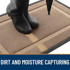 Backside view of OLANLY Front Door Mat with rubber backing
