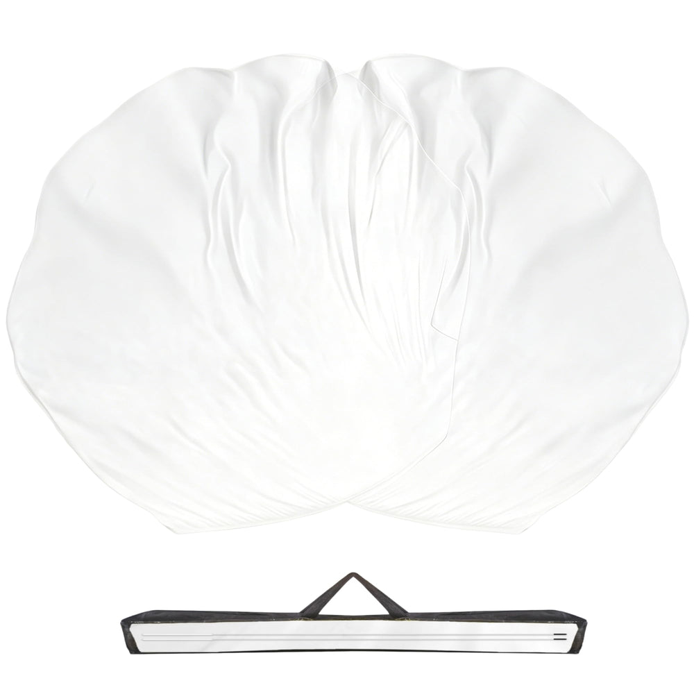 Baisdan 54"x54" white worship flag front view with flexible rod