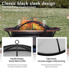 Baitedelai fire pit spark screen with folding poker