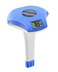 Baldr Solar Digital Pool Thermometer front view in dark blue