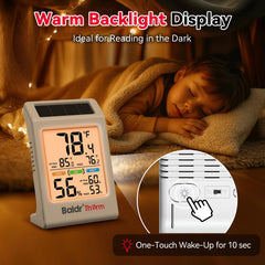 BaldrTherm thermometer displaying temperature and humidity