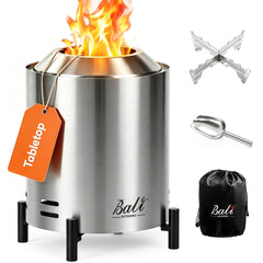 BALI OUTDOORS Tabletop Fire Pit front view with woven flame