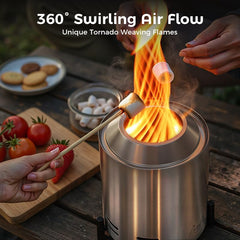 BALI OUTDOORS Tabletop Fire Pit side view showcasing its compact size