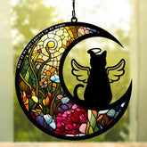BamLue Cat Memorial Suncatcher front view with vibrant colors
