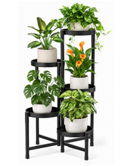 Bamworld 5 Tier Plant Stand black model front view