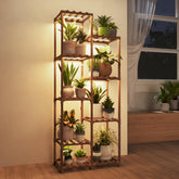 Bamworld 9 Tier Plant Stand with grow lights front view