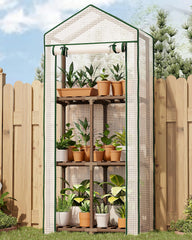 Bamworld Greenhouse 3-Tier Portable Plant Stand in Brown