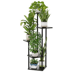 Bamworld Indoor Plant Stand 5 Tier Dark Brown front view