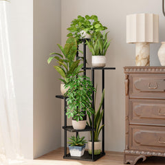Bamworld Indoor Plant Stand 5 Tier Dark Brown side view