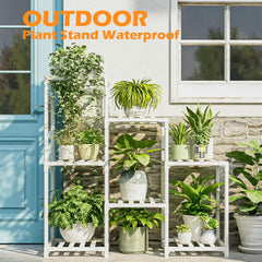 Bamworld Indoor Plant Stand side view showcasing bamboo material