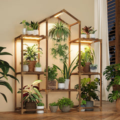 Bamworld Indoor Plant Stand with Grow Lights front view