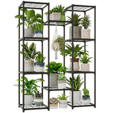Bamworld Metal Plant Stand front view with 10 shelves