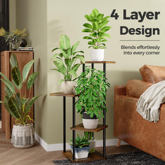 Bamworld Small Plant Stand 4 Tier assembled in living room