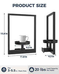 Bamworld Wall Plant Holder black iron side view