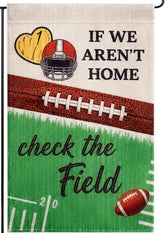 BANANABROTHER Fall Football Garden Flag front view with sketched helmet