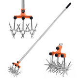 BARAYSTUS Rotary Cultivator 57 Inch adjustable stainless steel handle