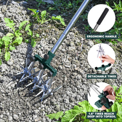 BARAYSTUS Rotary Cultivator three interchangeable rotary blade wheels