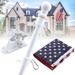Barcetine 5ft flag pole with 3x5 embroidered US flag