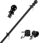 Barcetine 6ft black flag pole front view