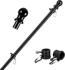 Barcetine 6ft black flag pole front view