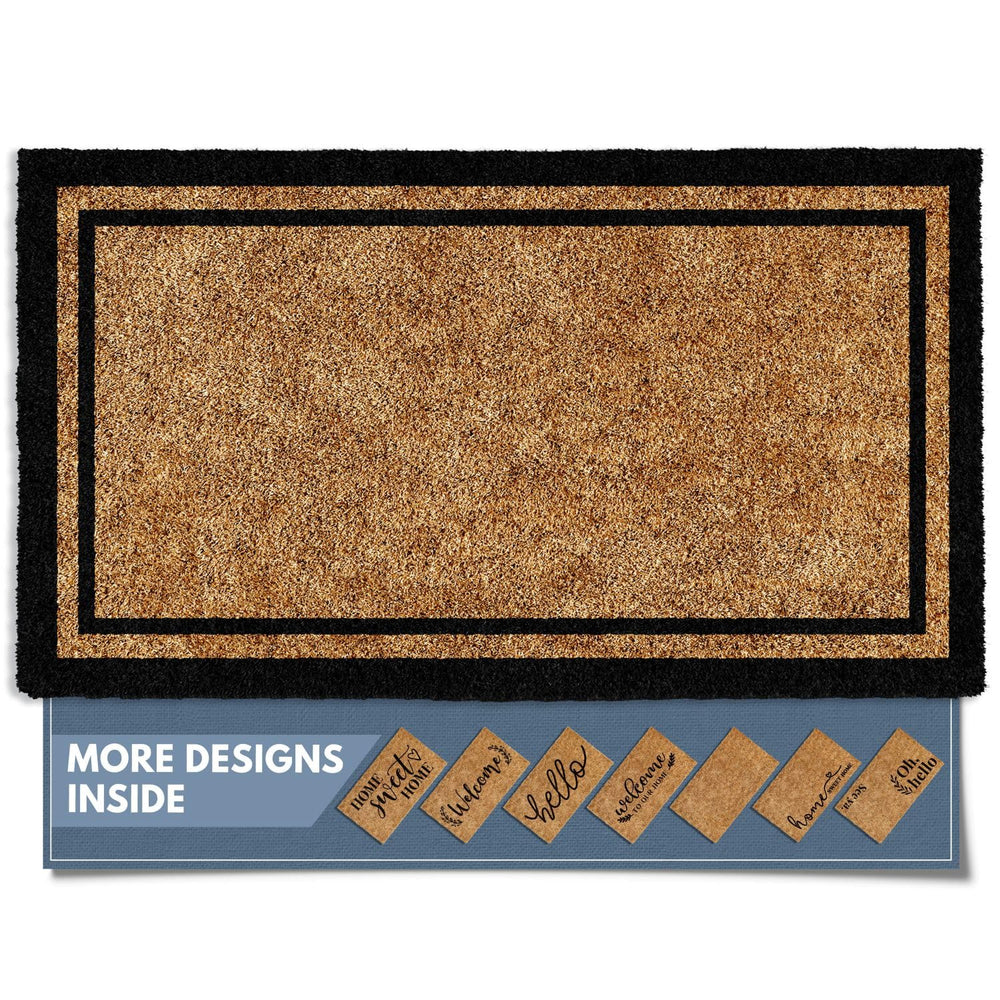 Barnyard Designs Border Welcome Mat front view, 30x17 inches