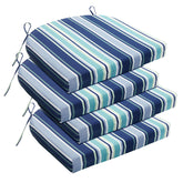 Basic Beyond Outdoor Chair Cushion Set of 4 in Pinstriped Blue