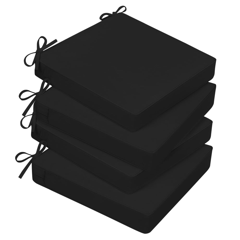 Basic Beyond Outdoor Chair Cushions Set of 4, black, front view