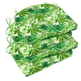 Basic Beyond Outdoor Chair Cushions Set of 4, Green Leaves front view
