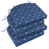 Basic Beyond Outdoor Chair Cushions Set of 4 in blue circles, front view