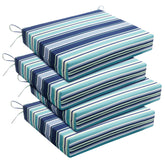 Basic Beyond Outdoor Chair Cushions Set of 4 in Pinstriped Blue