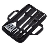 Basics 4-Piece BBQ Grilling Tool Set with spatula, fork, and tongs