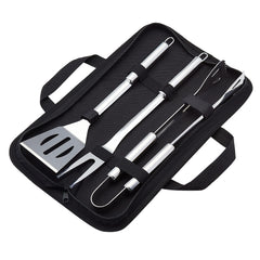 Basics 4-Piece BBQ Grilling Tool Set with spatula, fork, and tongs