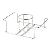 Basics Beer Can Chicken Holder front view in silver