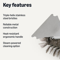 Basics Grill Brush with triple-helix bristles close-up