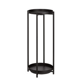 Basics Two-Tier Plant Stand front view, black metal