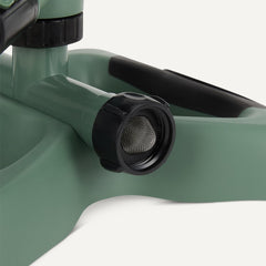 Basics Whirling Rotating Lawn Sprinkler with close-up of nozzles