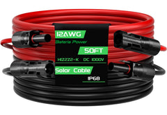 Bateria Power 50FT 12AWG solar extension cable black and red